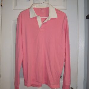pink long sleeve shirt with collar